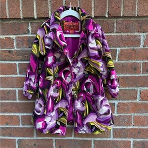 Missoni By Target Velvet Vintage Floral 90s Y2K Purple Retro Jacket Size 2t 3t